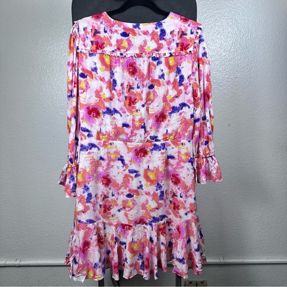Betsey Johnson Pink and Purple Ruched Wrap Dress - Picture 5 of 9